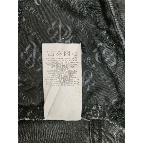 Rock & Republic Skinny Berlin Jeans Meter Black Chain Cotton Blend Size 12 - Picture 9 of 11